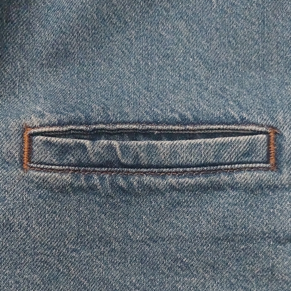 Madewell Collarless Blue Jean Jacket Women's - Picture 4 of 7